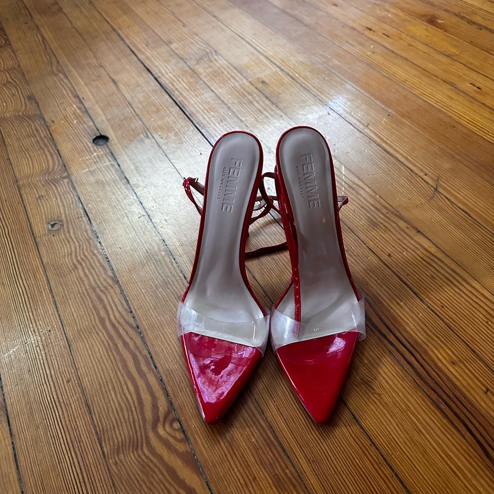 Feminine Red Patent Leather Heels